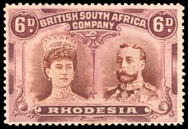 Rhodesia 1910-13 6d red-brown and crimson perf 15