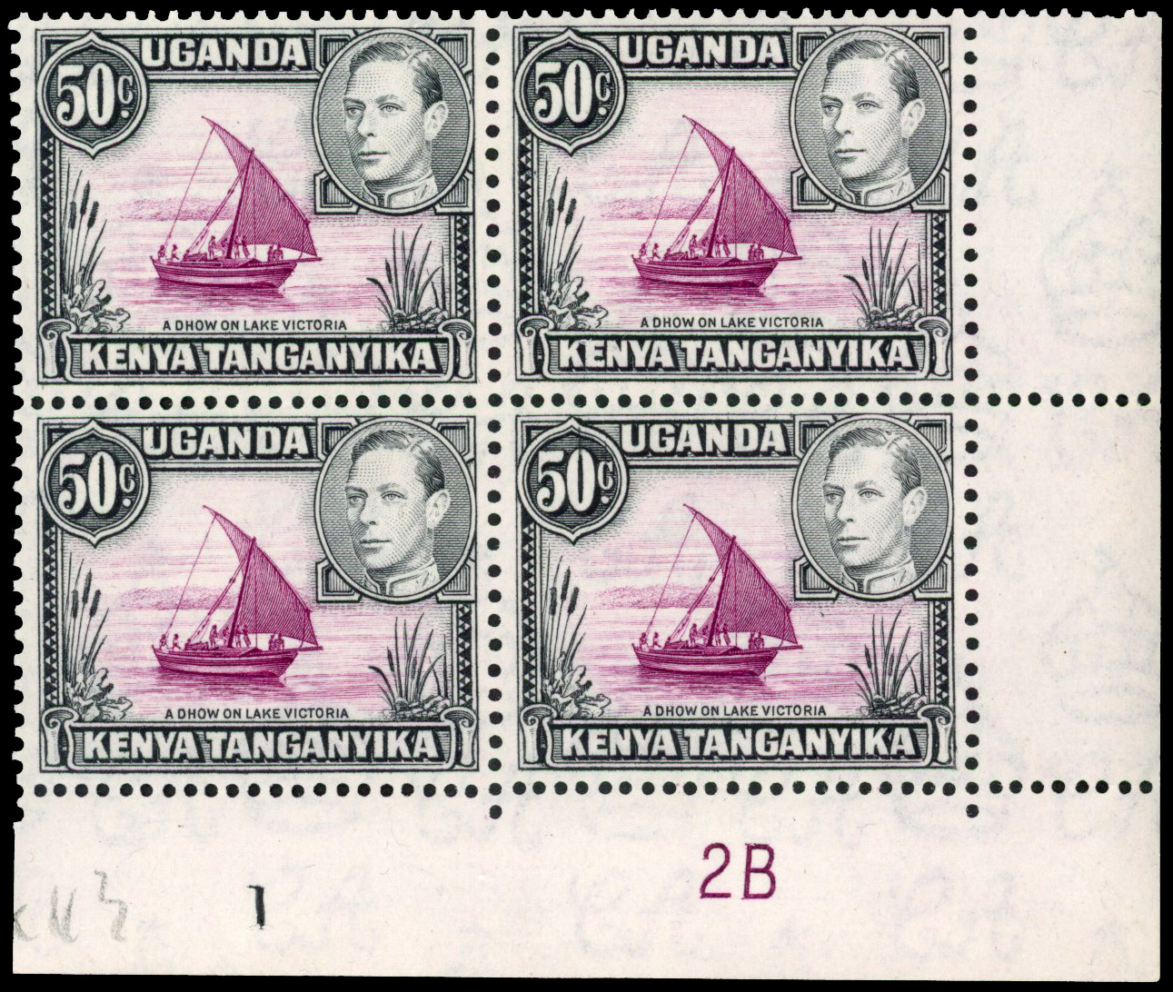 KUT SG 144d Plate block mint