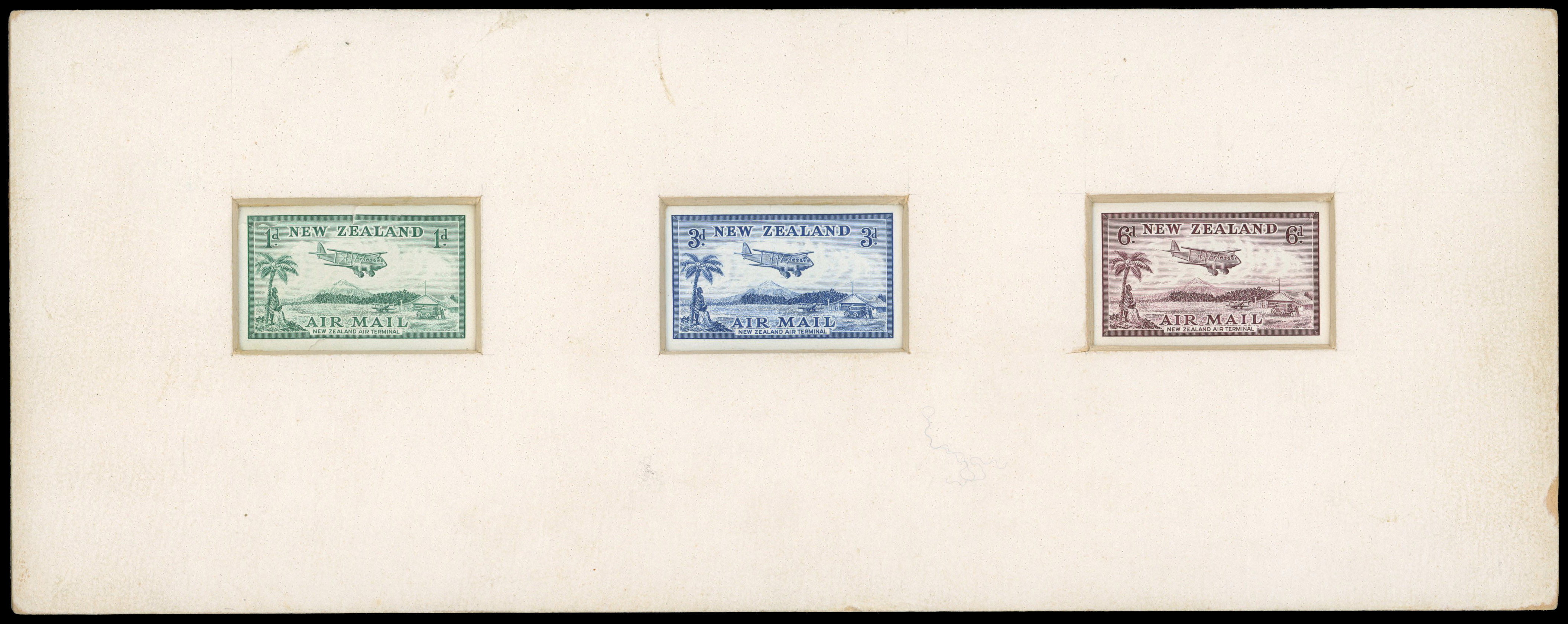 1934 (December) Stamp Printing Office die proofs of the 1935 Air Mail issue, with dates and numbers on reverse as follows