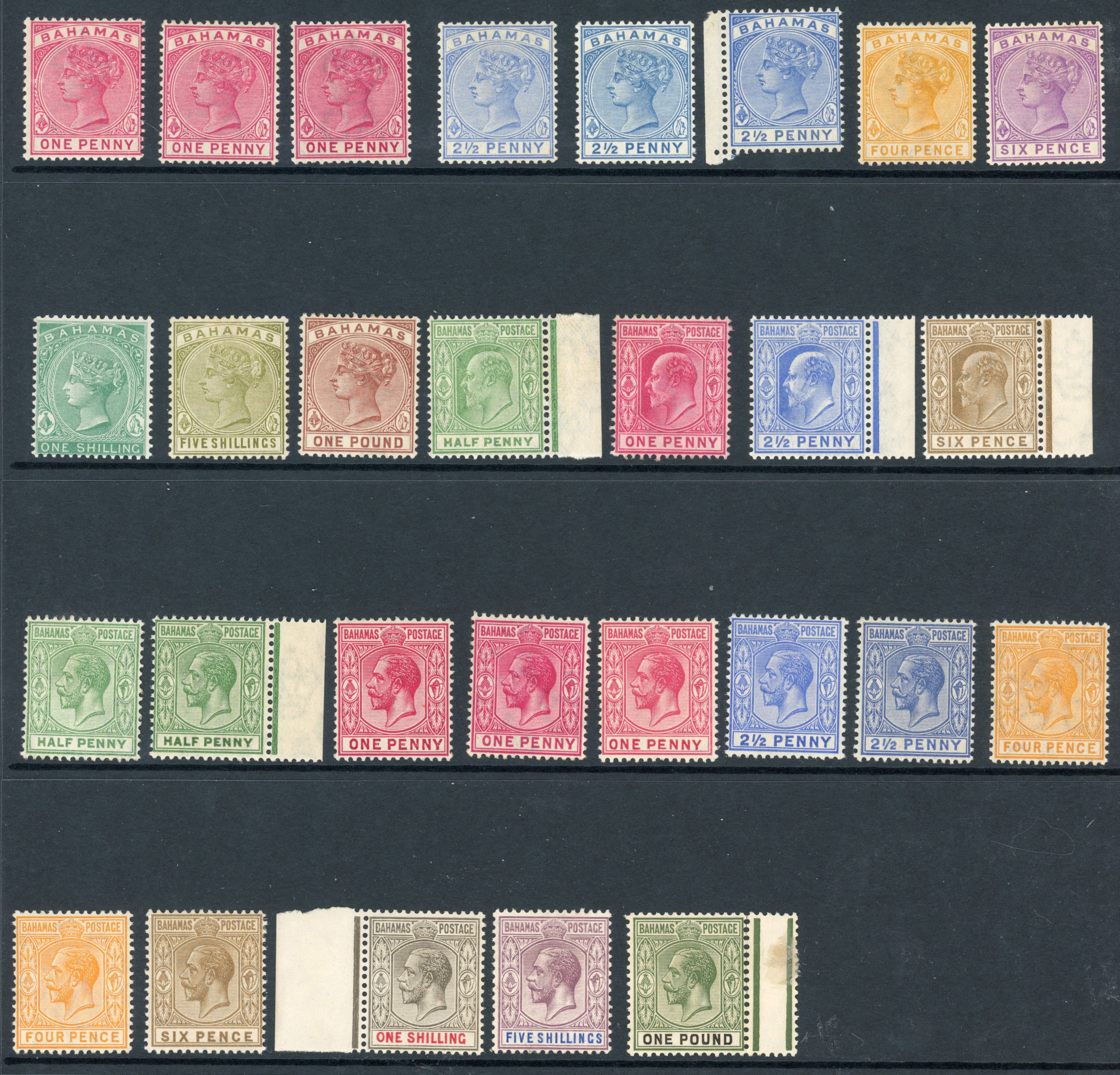Bahamas QV/KGV group mint