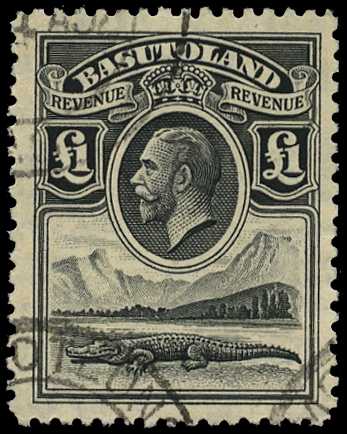 Revenue. 1933 £1 black, nicely used with part...