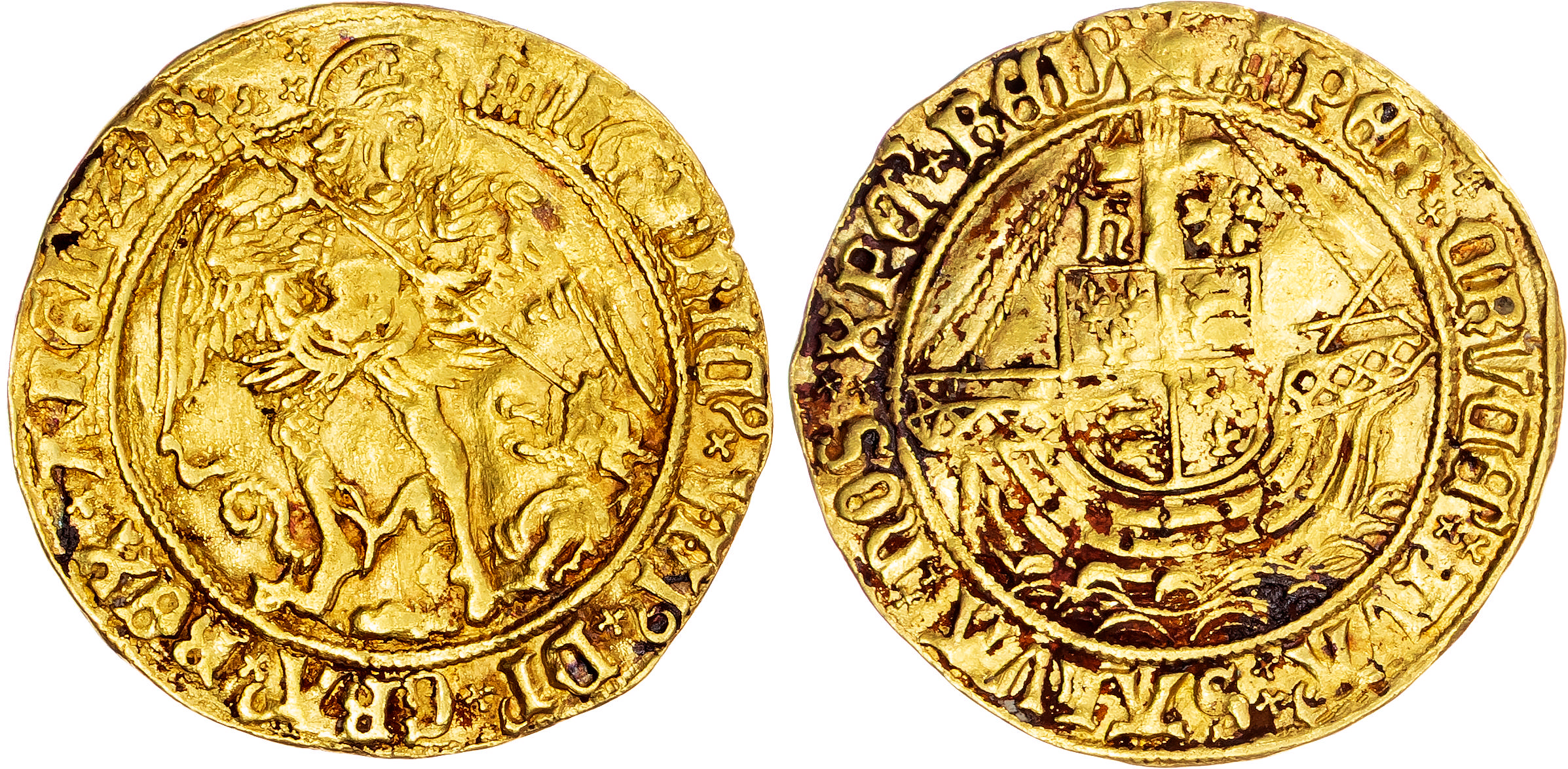 Henry VIII (1509-1547), AV Angel, First Coinage (1509-26), Tower (London) mint, mm. castle.