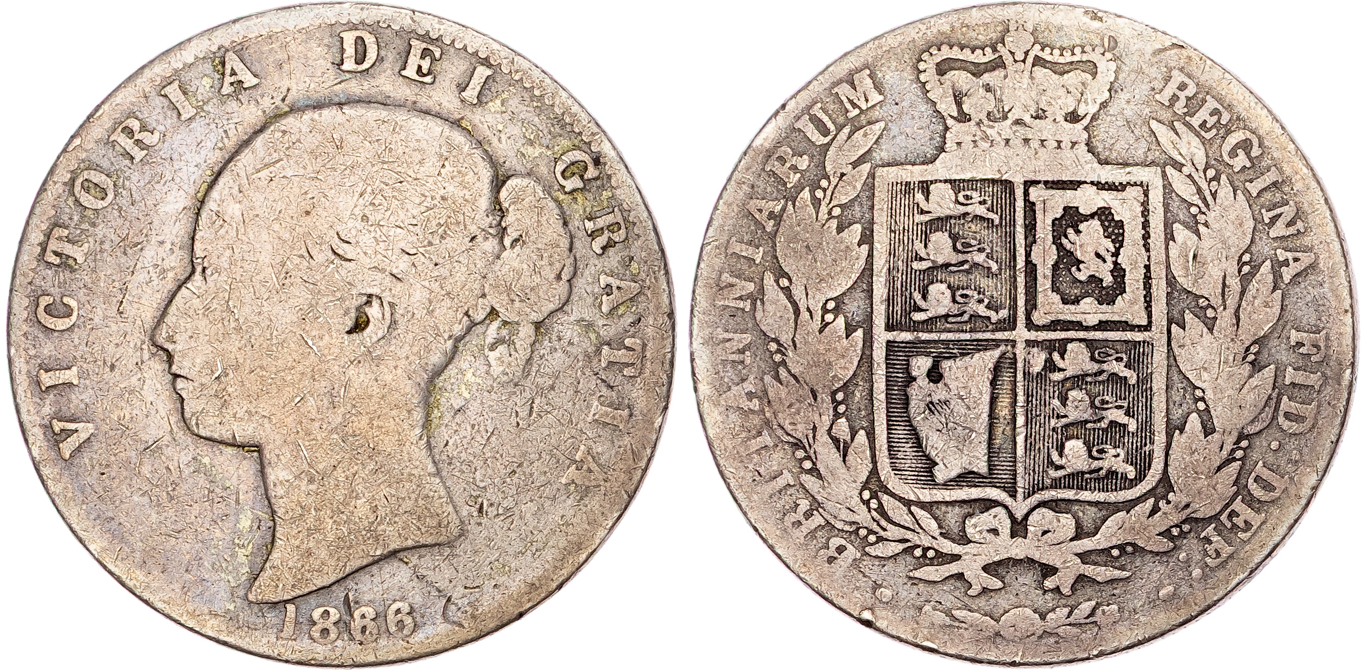 Victoria (1837‐1901), Halfcrown (Contemporary Forgery), 1866.