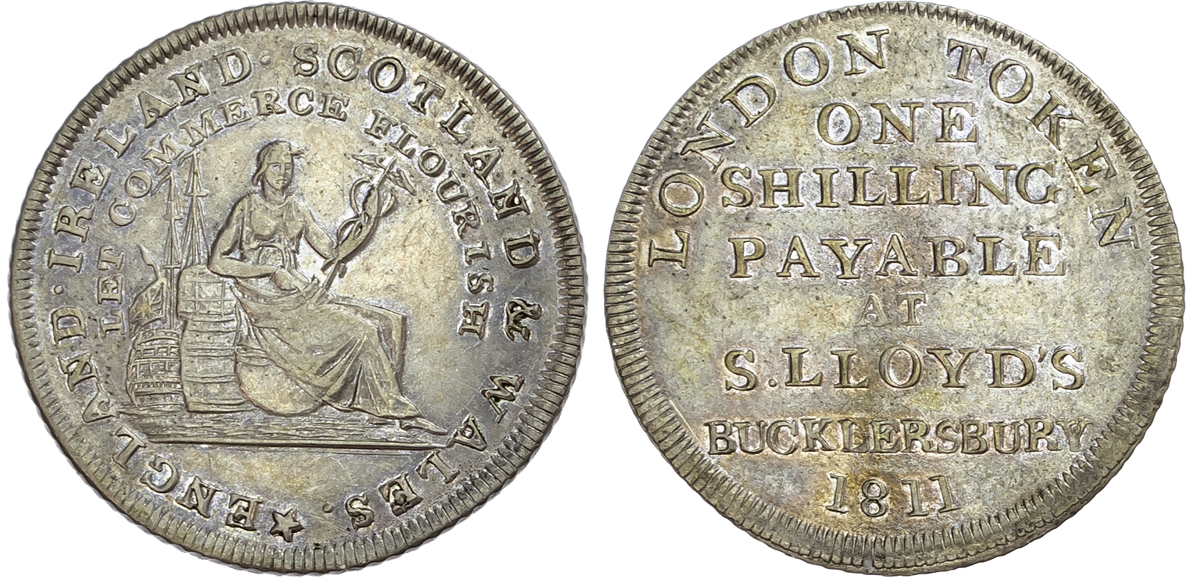 Middlesex, London. S. Lloyd, silver shillings, 1811 (2).