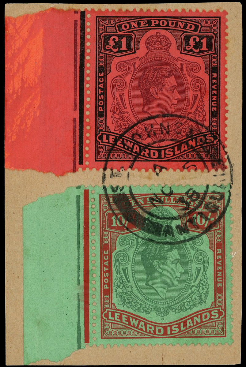 Leeward Islands SG 113-4 used on piece