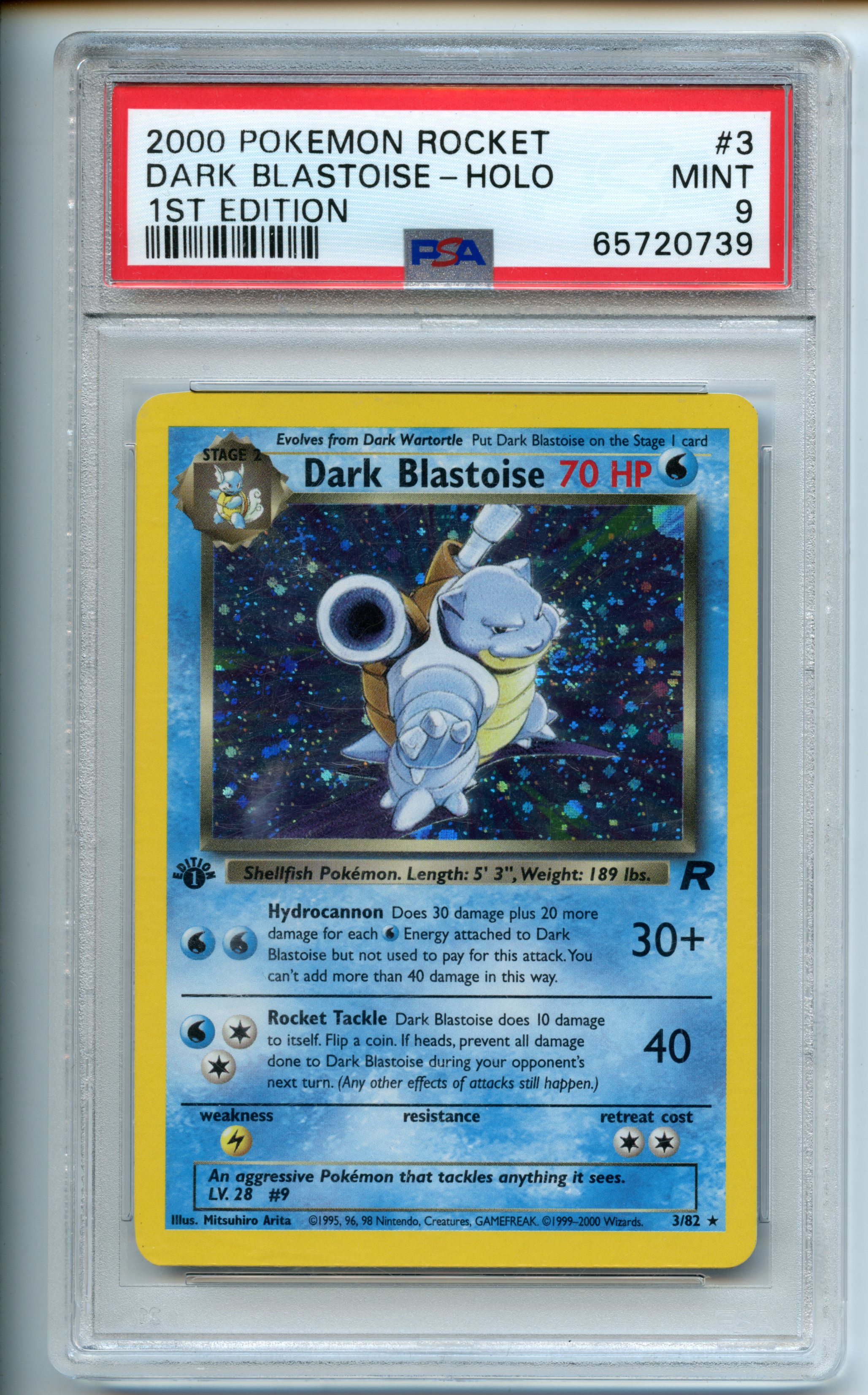 Pokemon TCG - Dark Blastoise Holo 1st Ed - Team Rocket - PSA 9