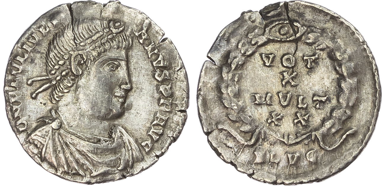 Julian II (AD 360-363) AR Siliqua, Lugdunum, 2nd Offi cina, 1.81g.