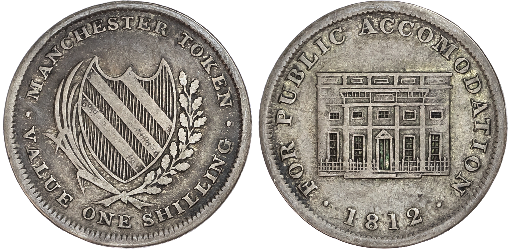 Lancashire, Manchester. William Ballans, silver shillings, 1812 (2).
