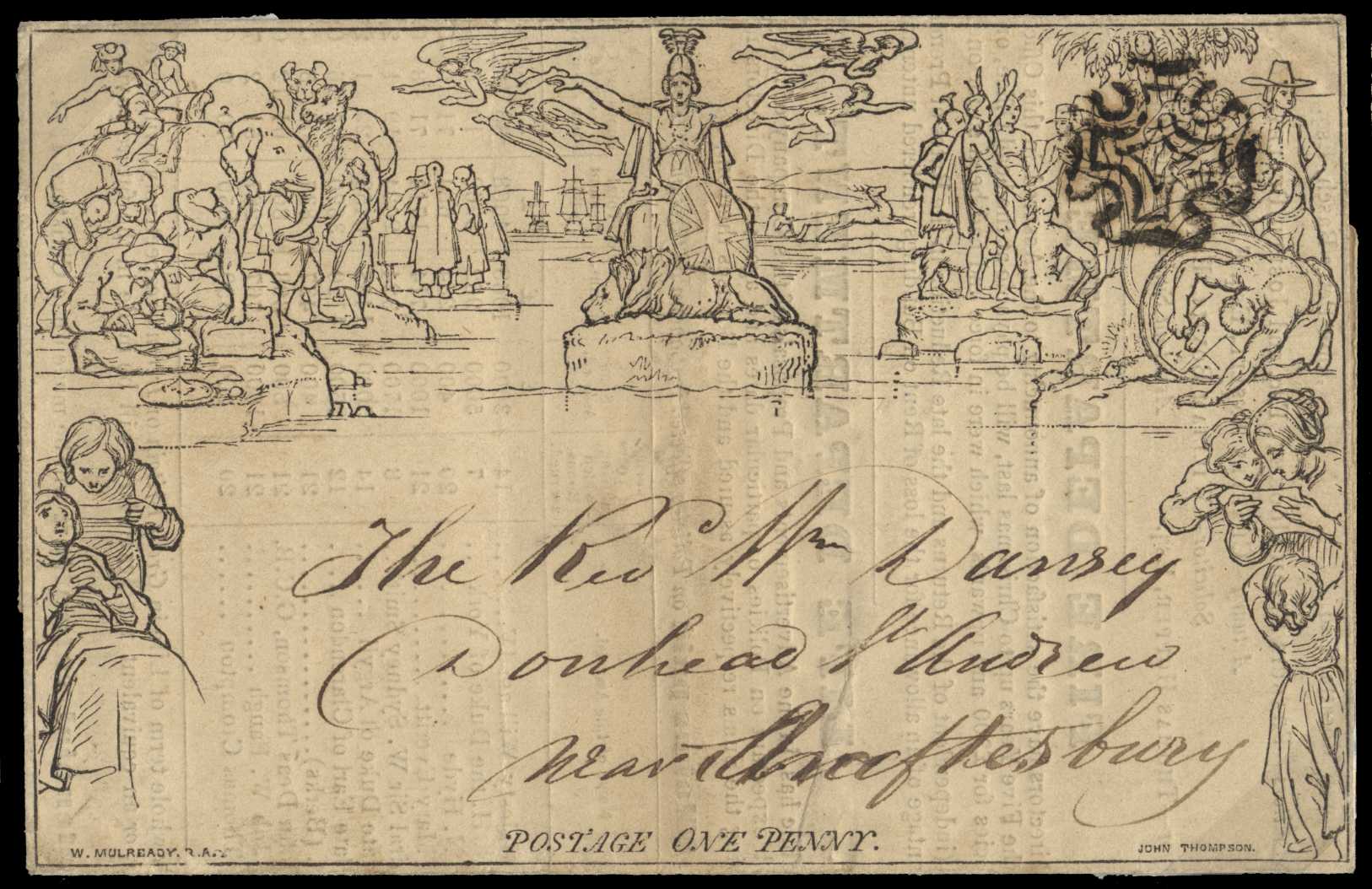 1840 1d Mulready lettersheet Forme 5 Stereo...