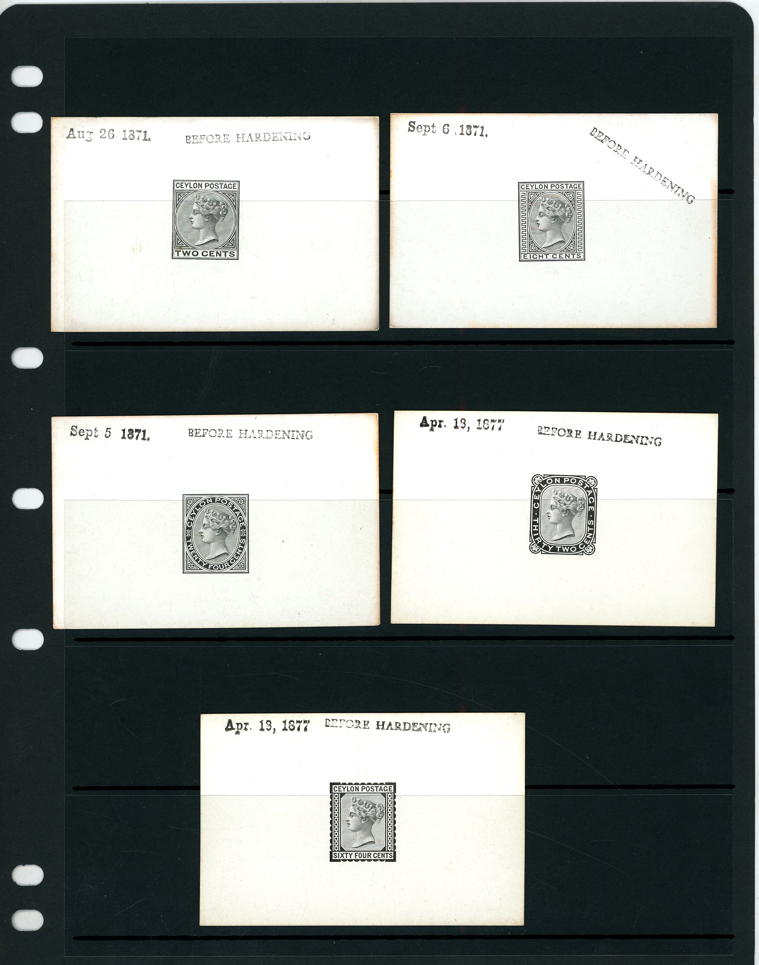 Ceylon SG 121/131 Die Proof group