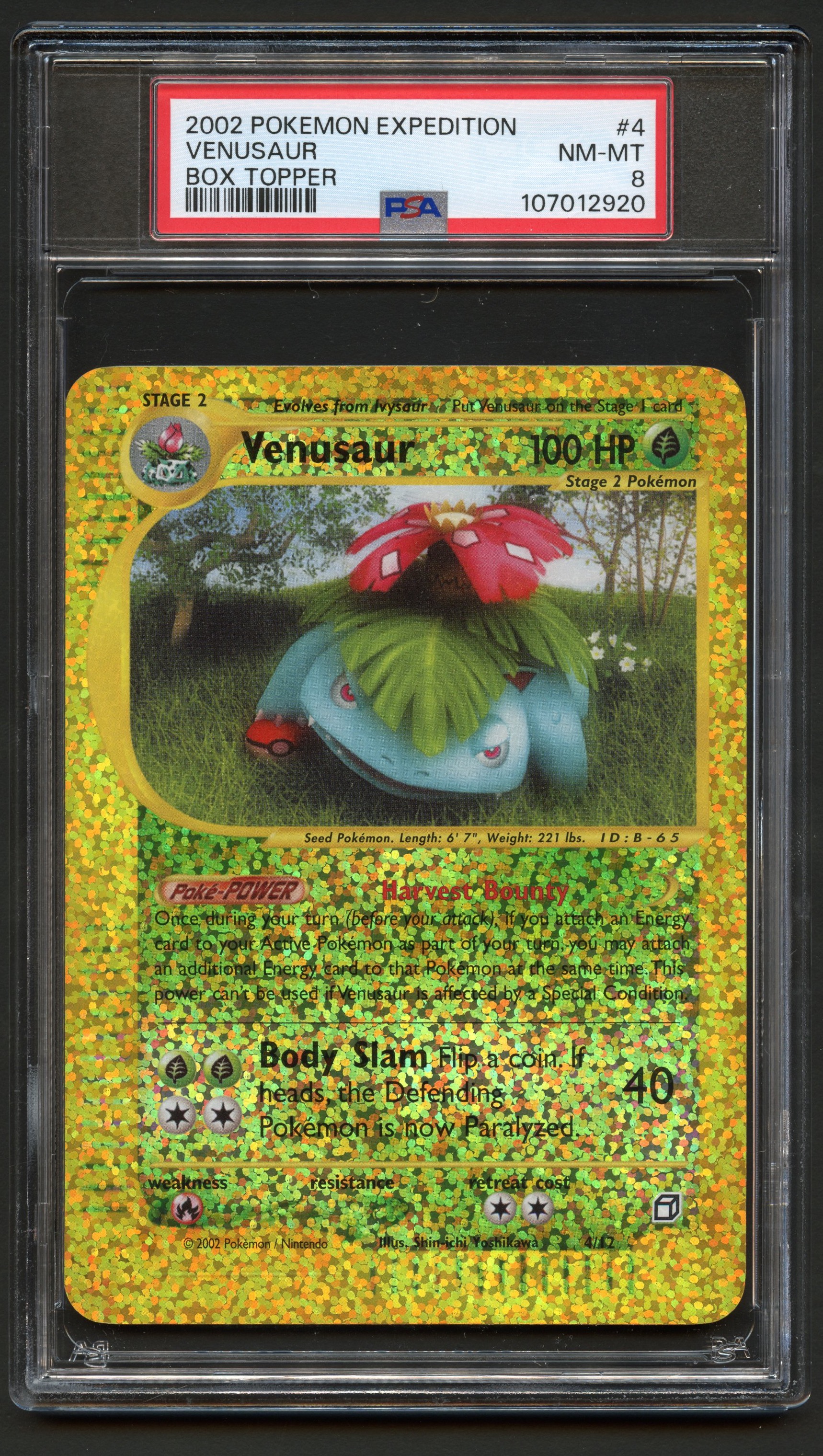 PSA 8 Venusaur - Expedition Box Topper #4