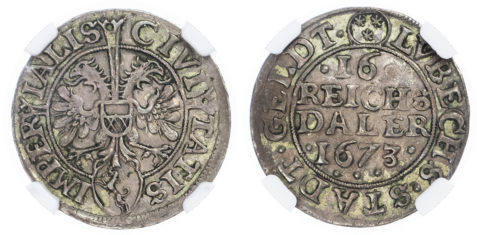 Germany, states. Lubeck AR 1/16 Thaler. .1673. 