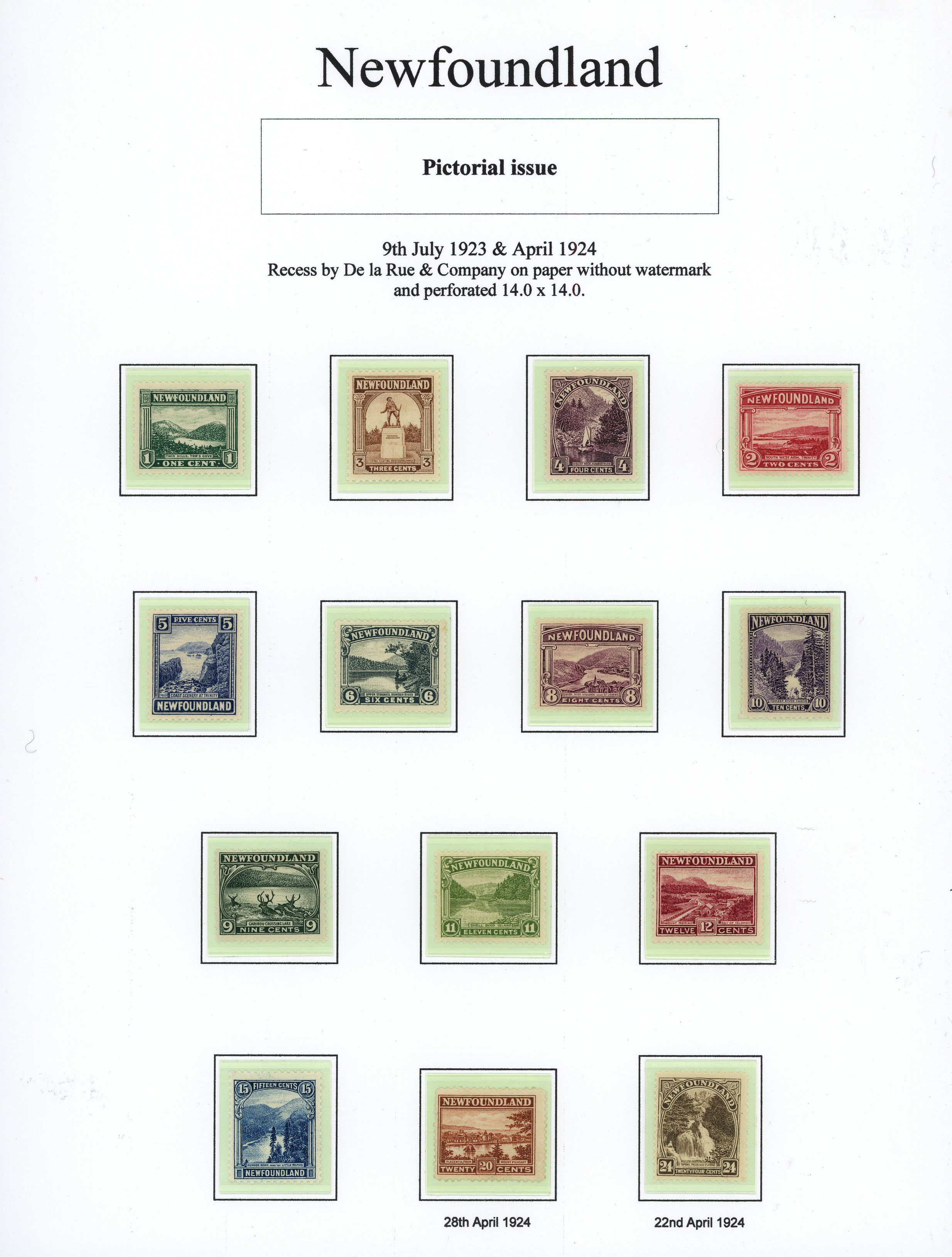 Newfoundland 1923-24 Publicity issue collection
