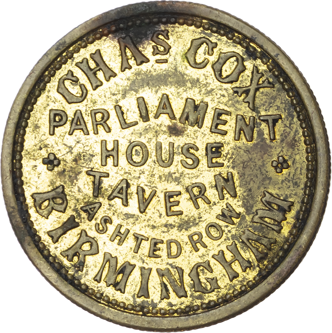 Lot of 5 coins - West Mids. Birmingham, City centre, Ashley St. White Swan, 2½d. 27mm. T Hemming, VF; City centre...