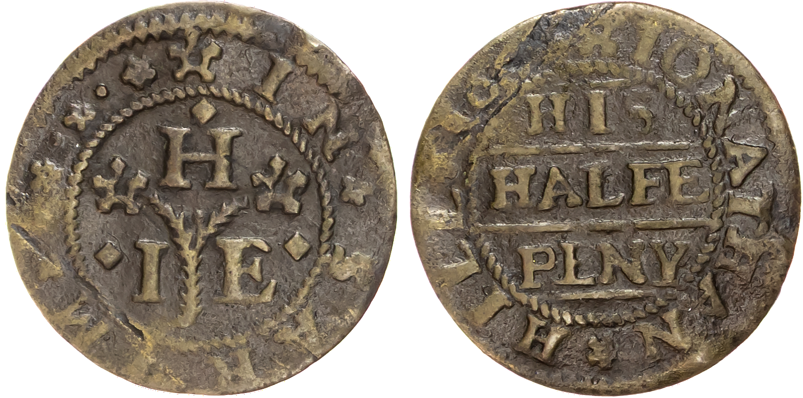  Wilts. Salisbury, Jonathan Hill [E] Halfpenny 1668.