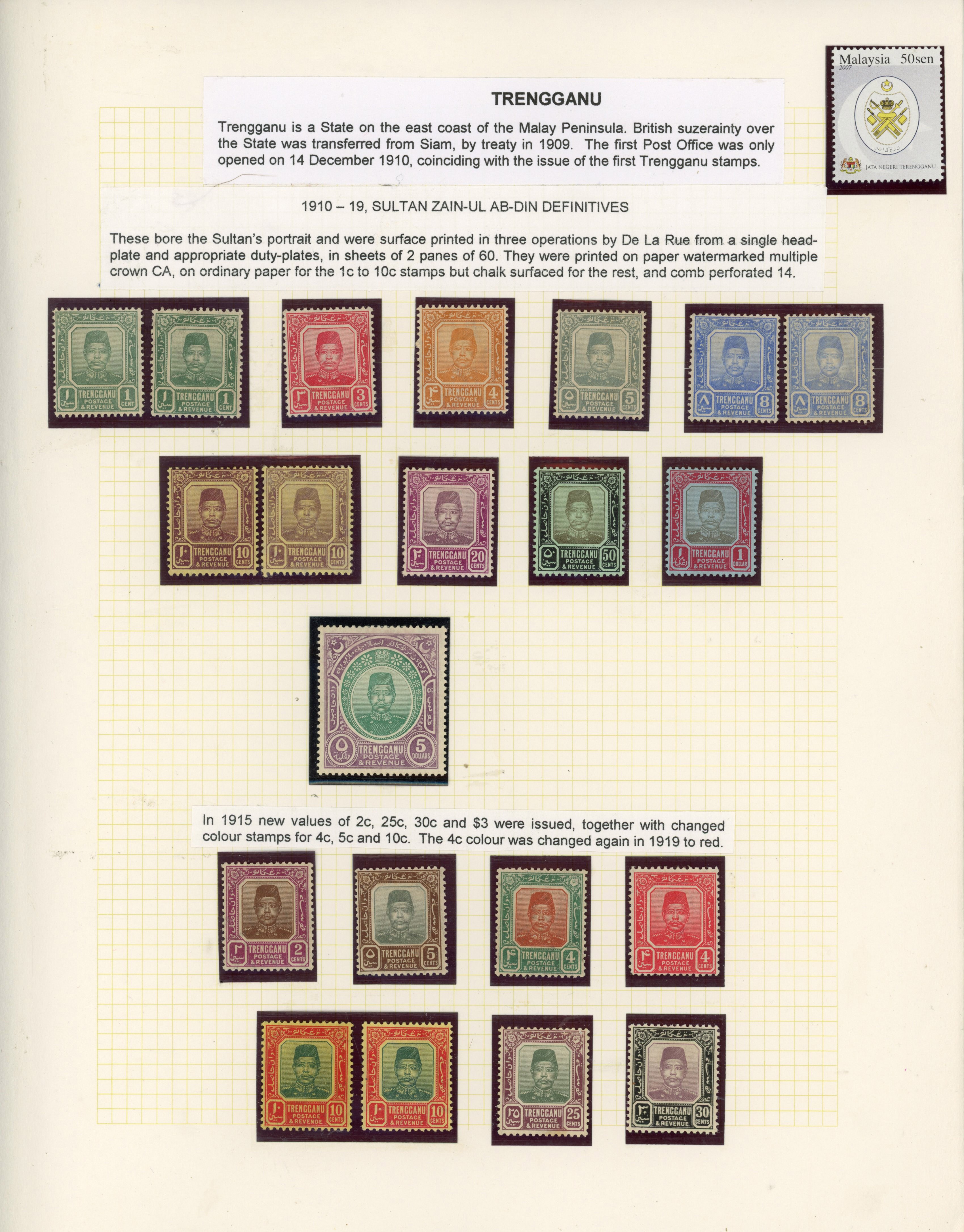 Malaya Trengganu collection mint