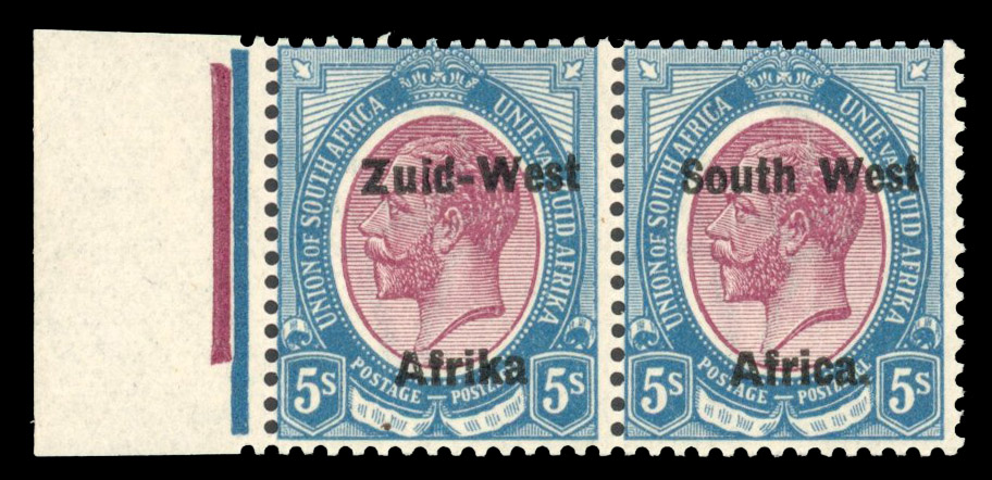 South West Africa SG 13a 1923 5s Setting II no stop mint