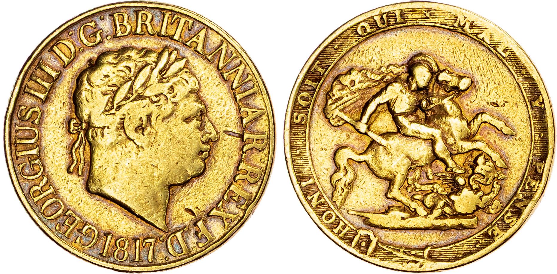 George III (1760-1820), AV Sovereign, 1817, New Coinage.