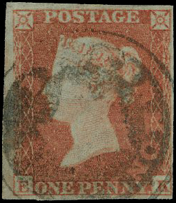 1841 1d Red-brown (Alphabet II) Pl.165 Mail bag seal