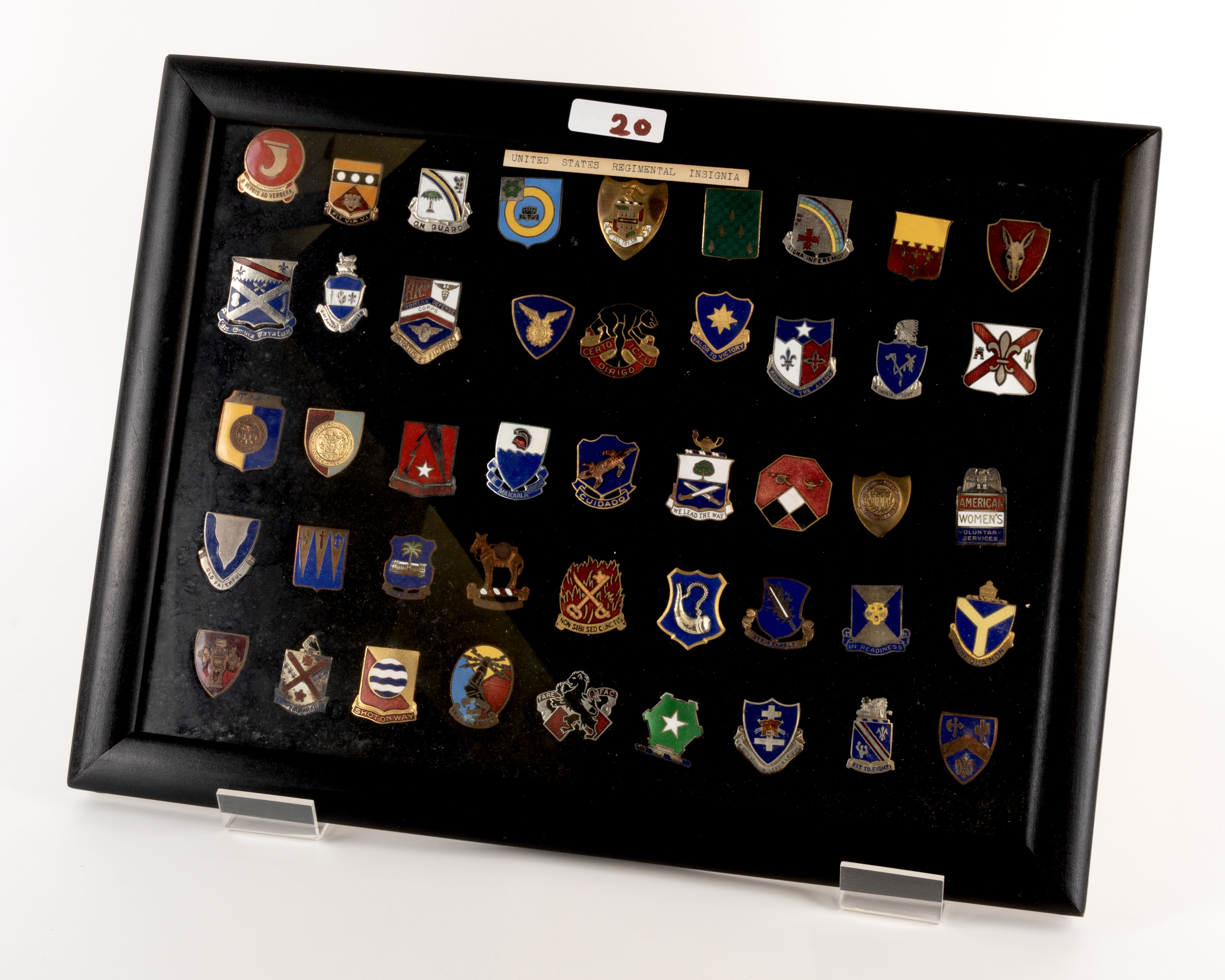 Badges - Enamelled Military Badges with USA interest, (45 items)