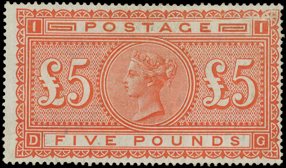 Great Britain SG 137 £5 orange lpog