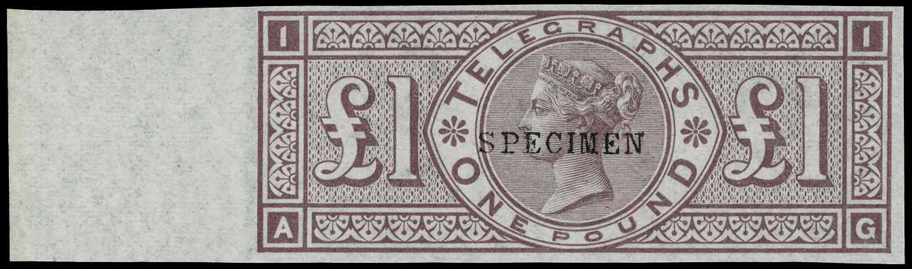 Telegraphs. 1877 £1 brown-lilac, watermark...