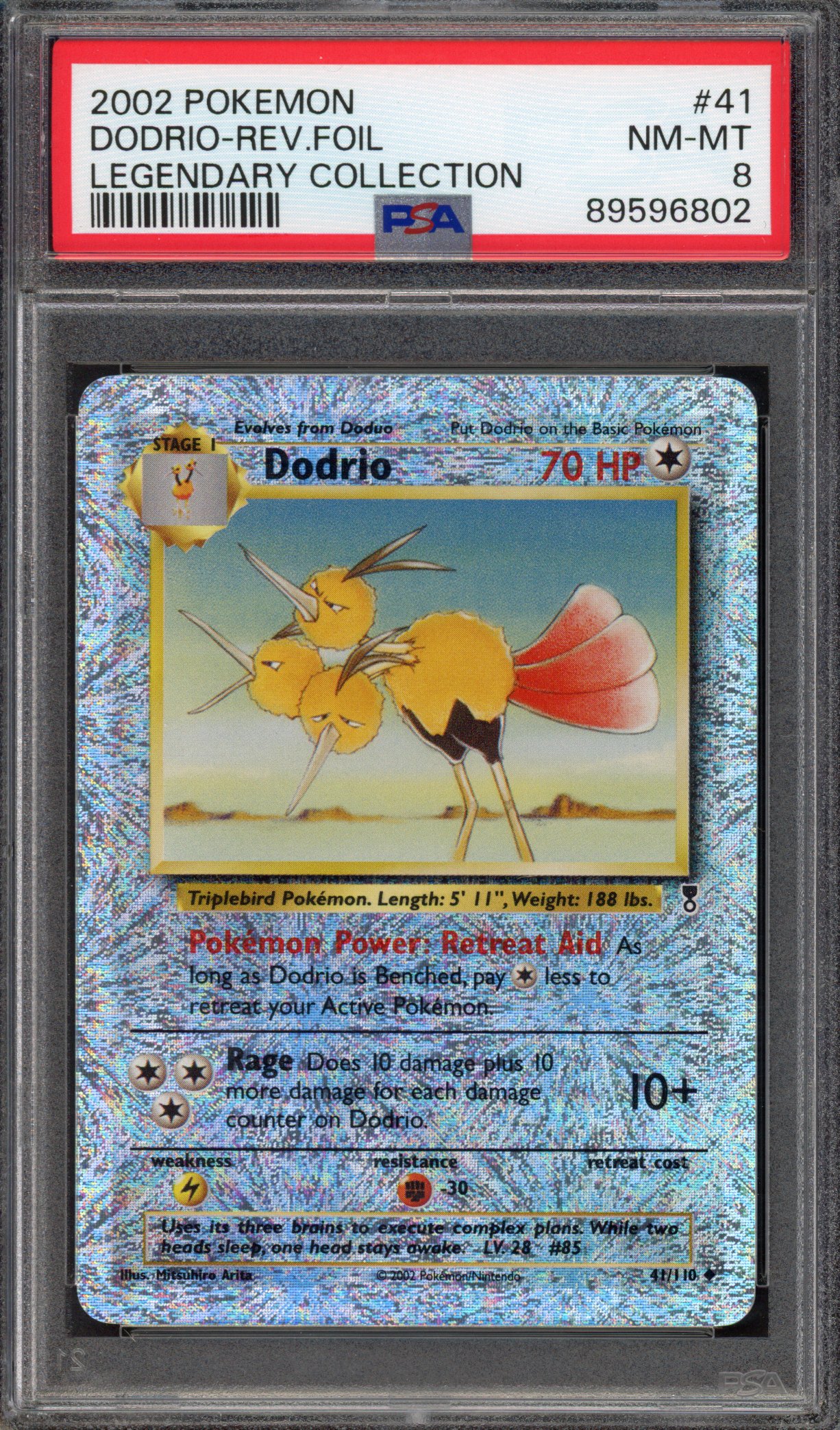 Pokémon TCG PSA 8 Dodrio 41 Reverse Foil, Legendary Collection 