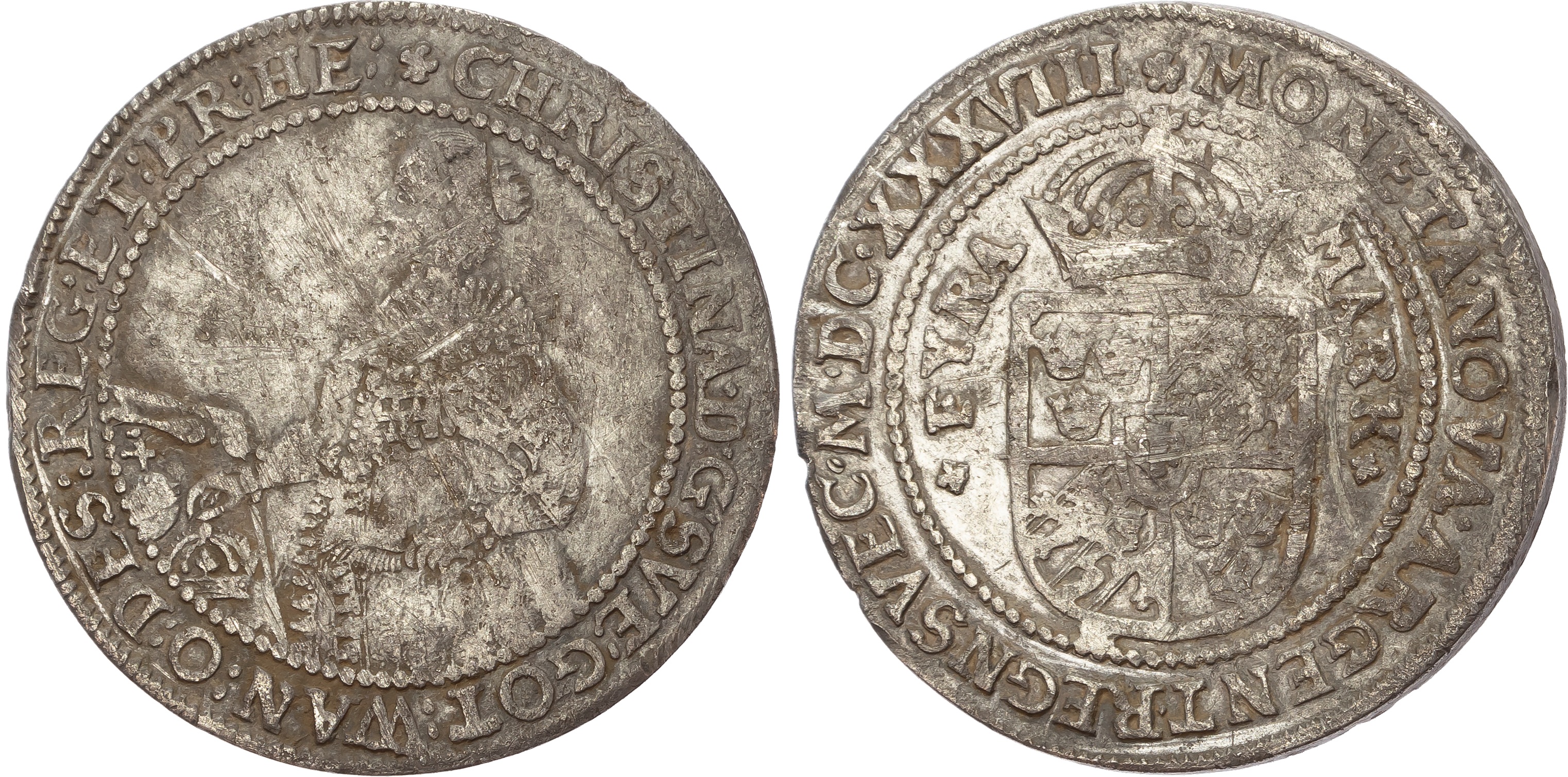 Sweden, Kristina (1632-1654), silver 4 Marks, 1638