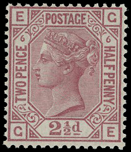 1876 2½d rosy-mauve Pl.6.