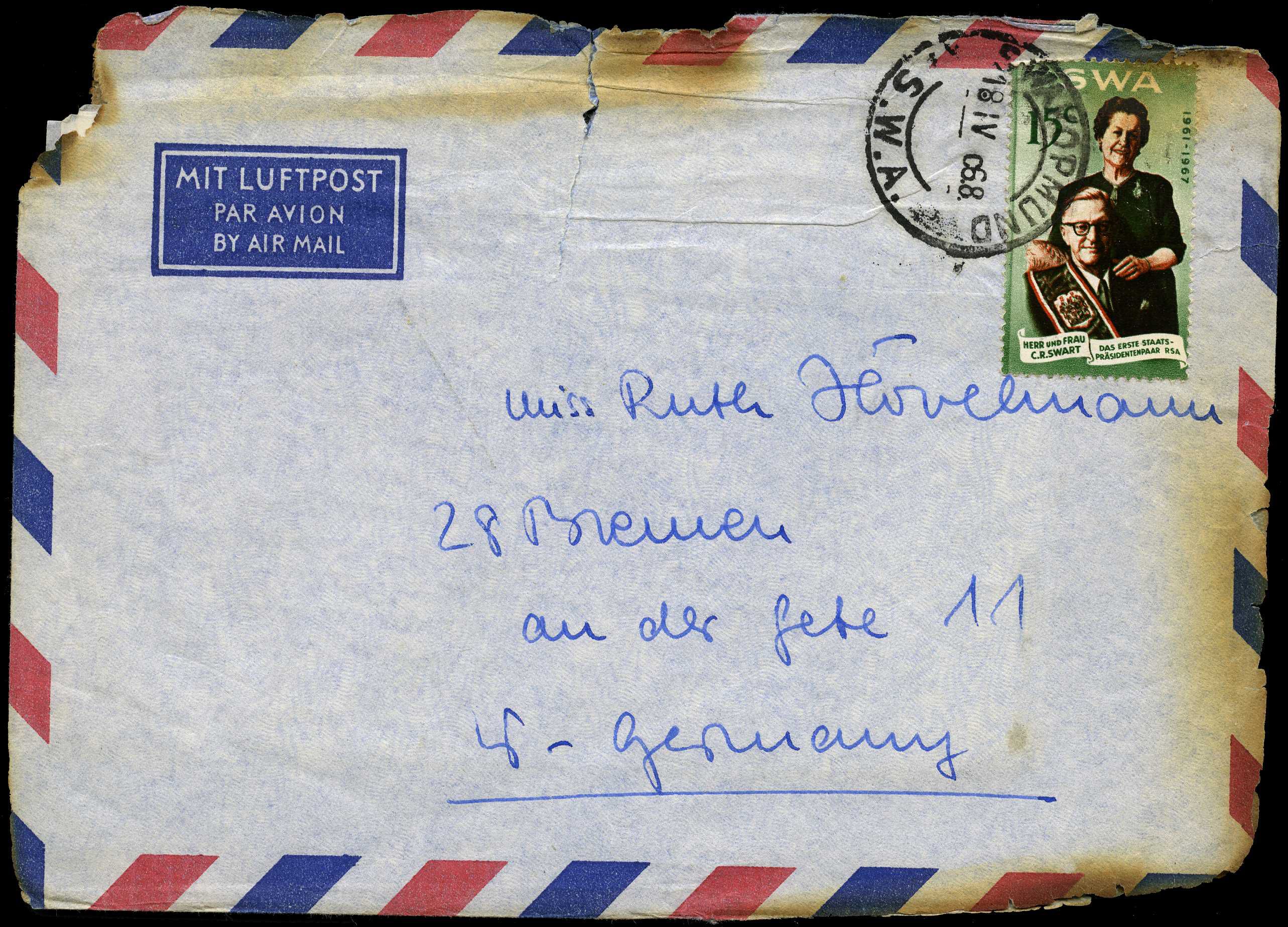 CRASH MAIL: 1968 (18 Apr.) airmail...