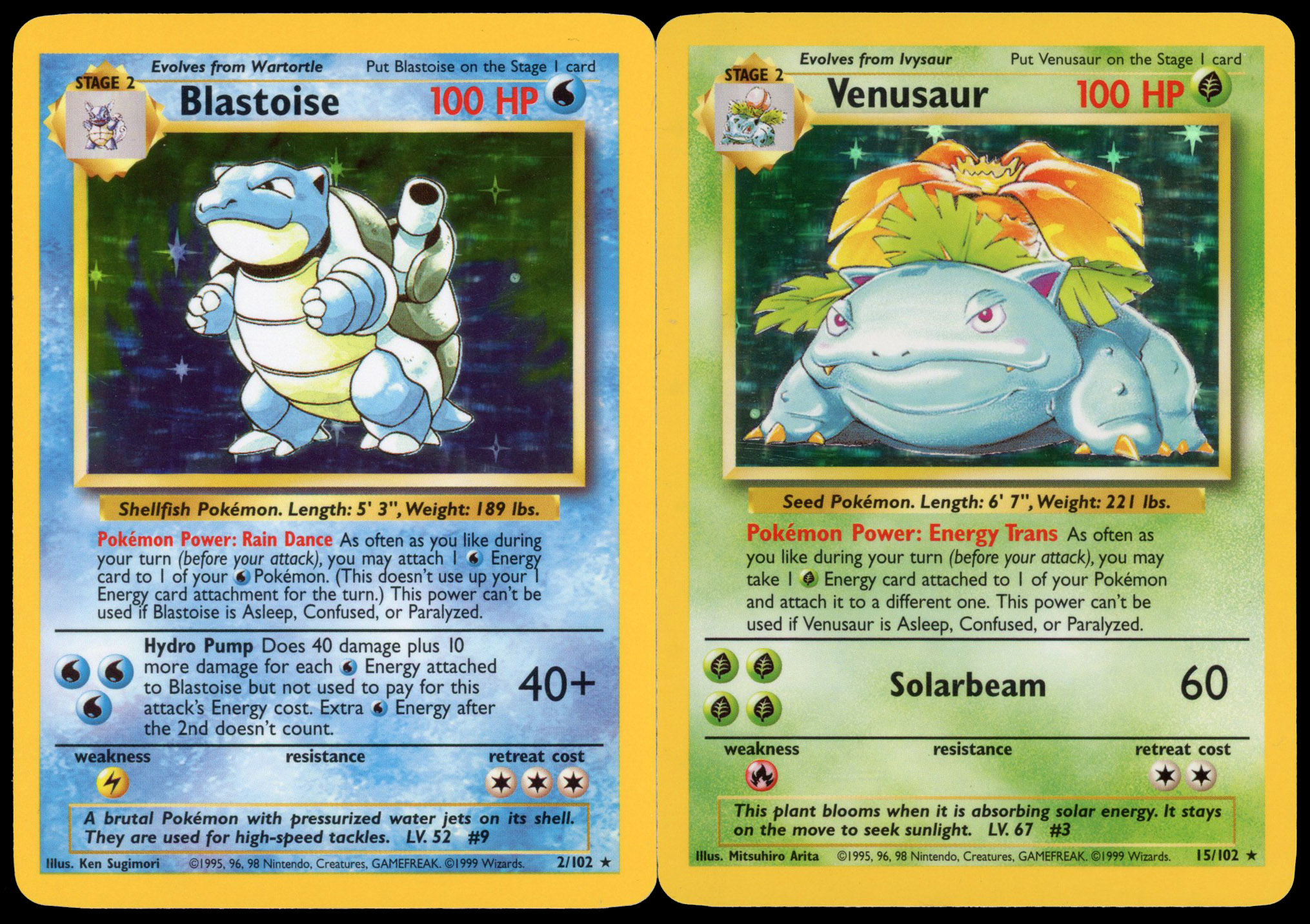 Blastoise & Venusaur holo - Base Set Unlimited