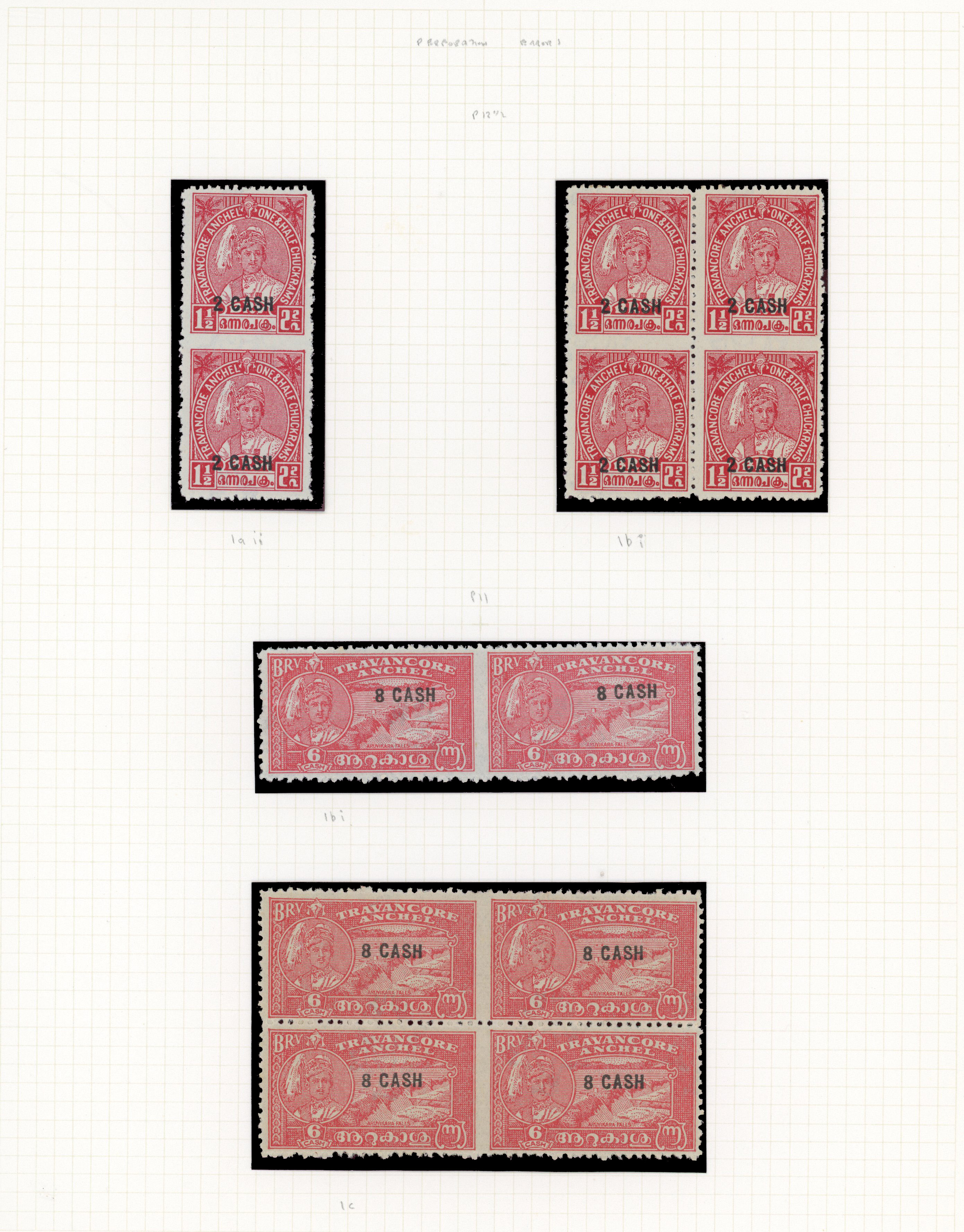 IFS Travancore SG 73-77b collection