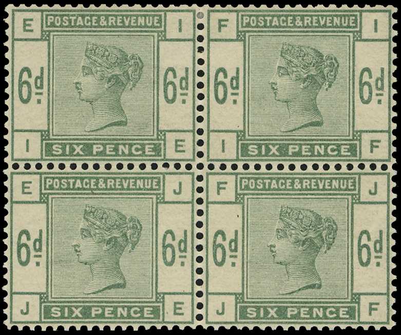 1884 6d Dull green. Very fine and fresh...