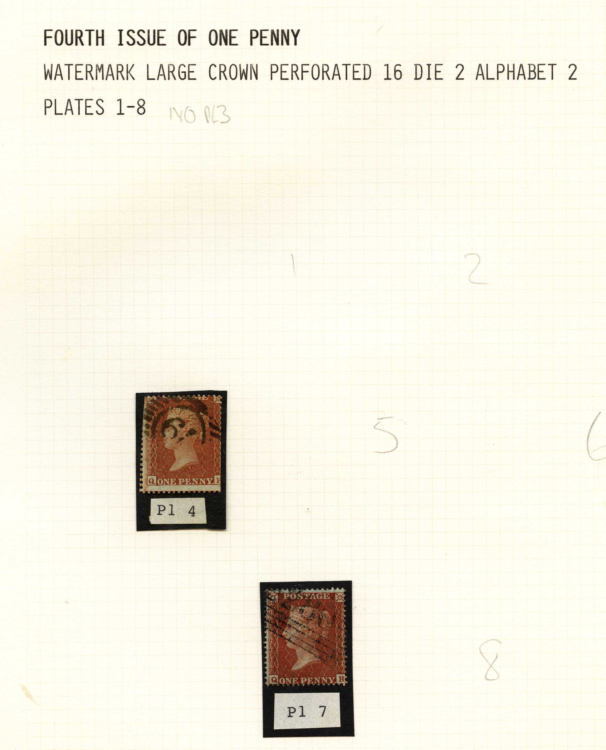 1855 (Feb) 1d red-brown (shades), Type I, Die...