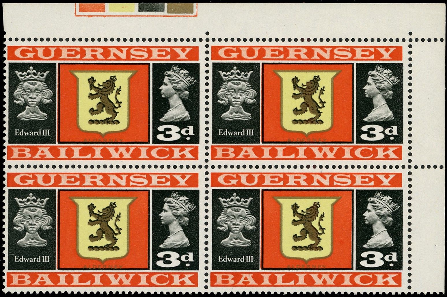 Guernsey SG 17ai block of 4...