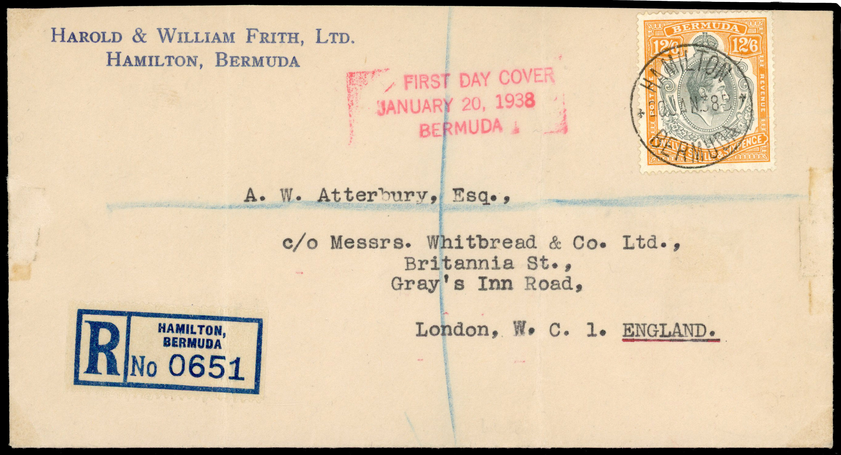 Bermuda SG 120 on FDC