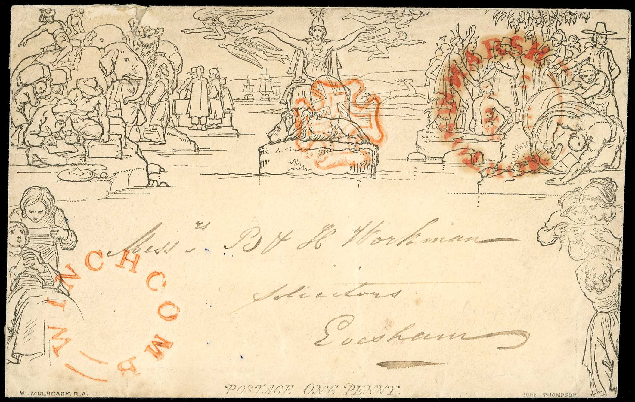 1840 1d Mulready Envelope (Forme 2, Stereo...