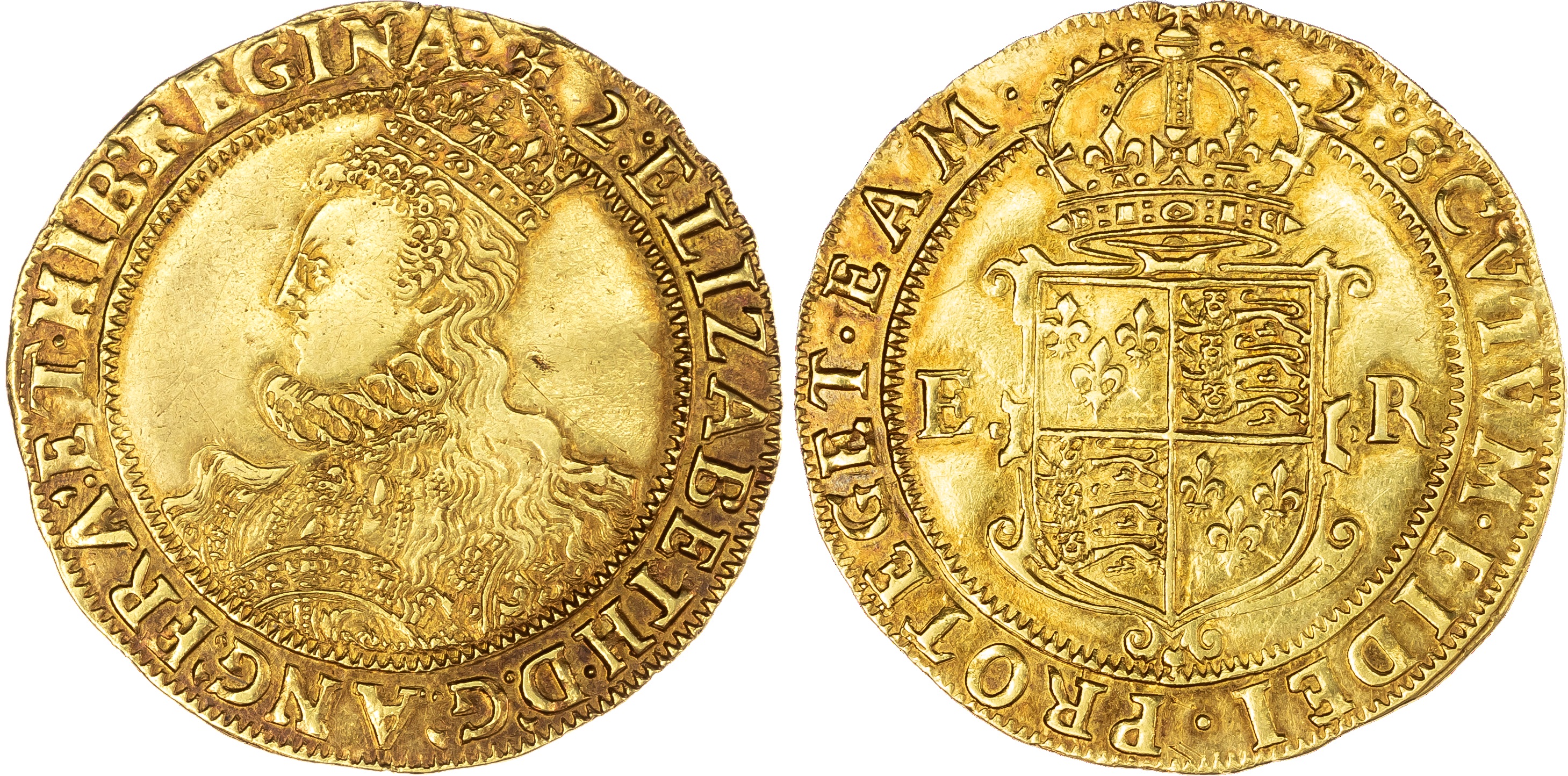Elizabeth I (1558-1603), Seventh issue Pound, crowned gold coinage, Tower, mintmark 2 (1602), bust 8A left, legend surrounds