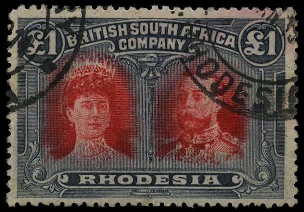 1910-13 Double Head £1 rose-scarlet and...