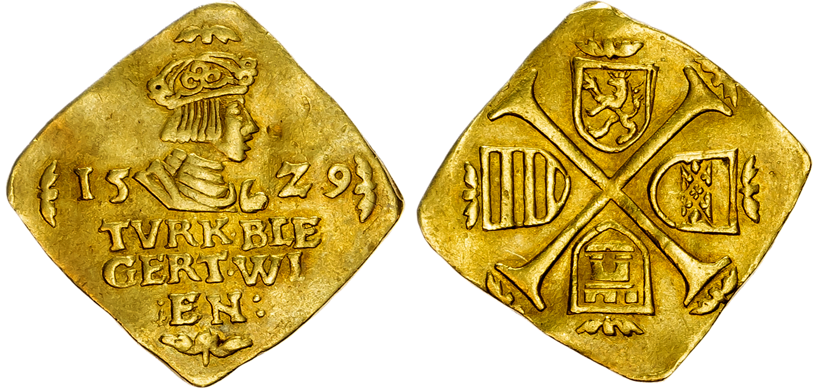 Austria, Ferdinand I (1521-1564), gold Dukat Klippe - Siege of Vienna, 1529