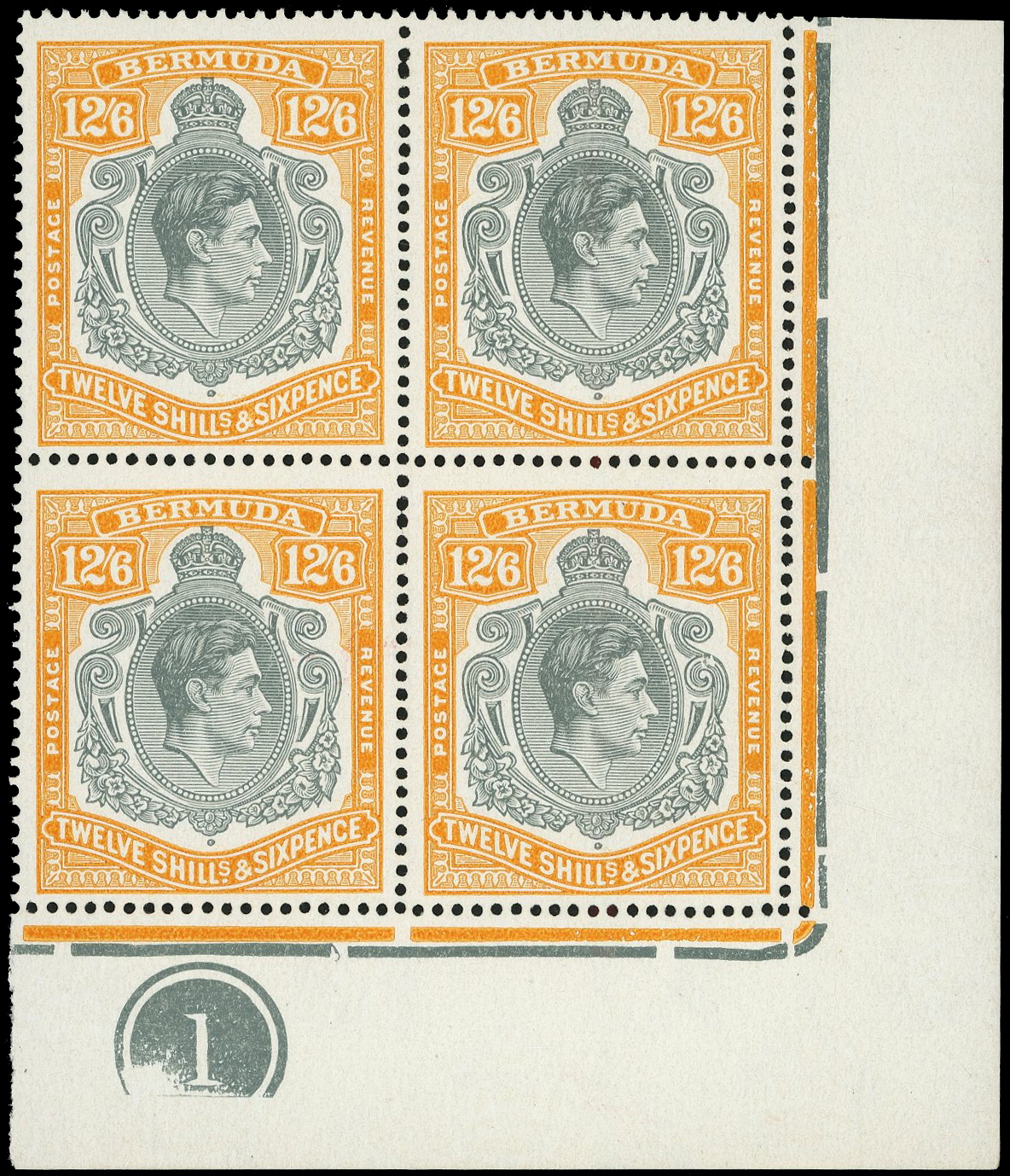 Bermuda SG 120c, ce Plate block mint