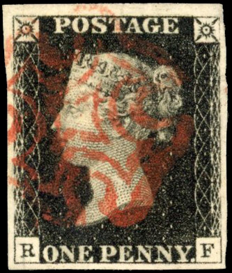 GB SG 2 1840 1d black Plate 6 RF used