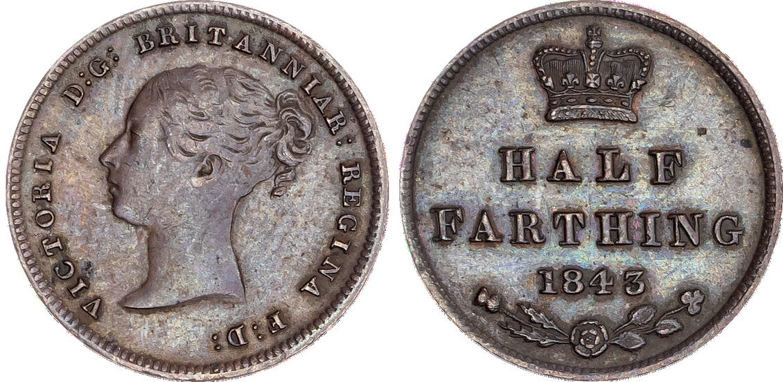 Group of milled coins from the earlier reign of Victoria (1837-1901) [7].