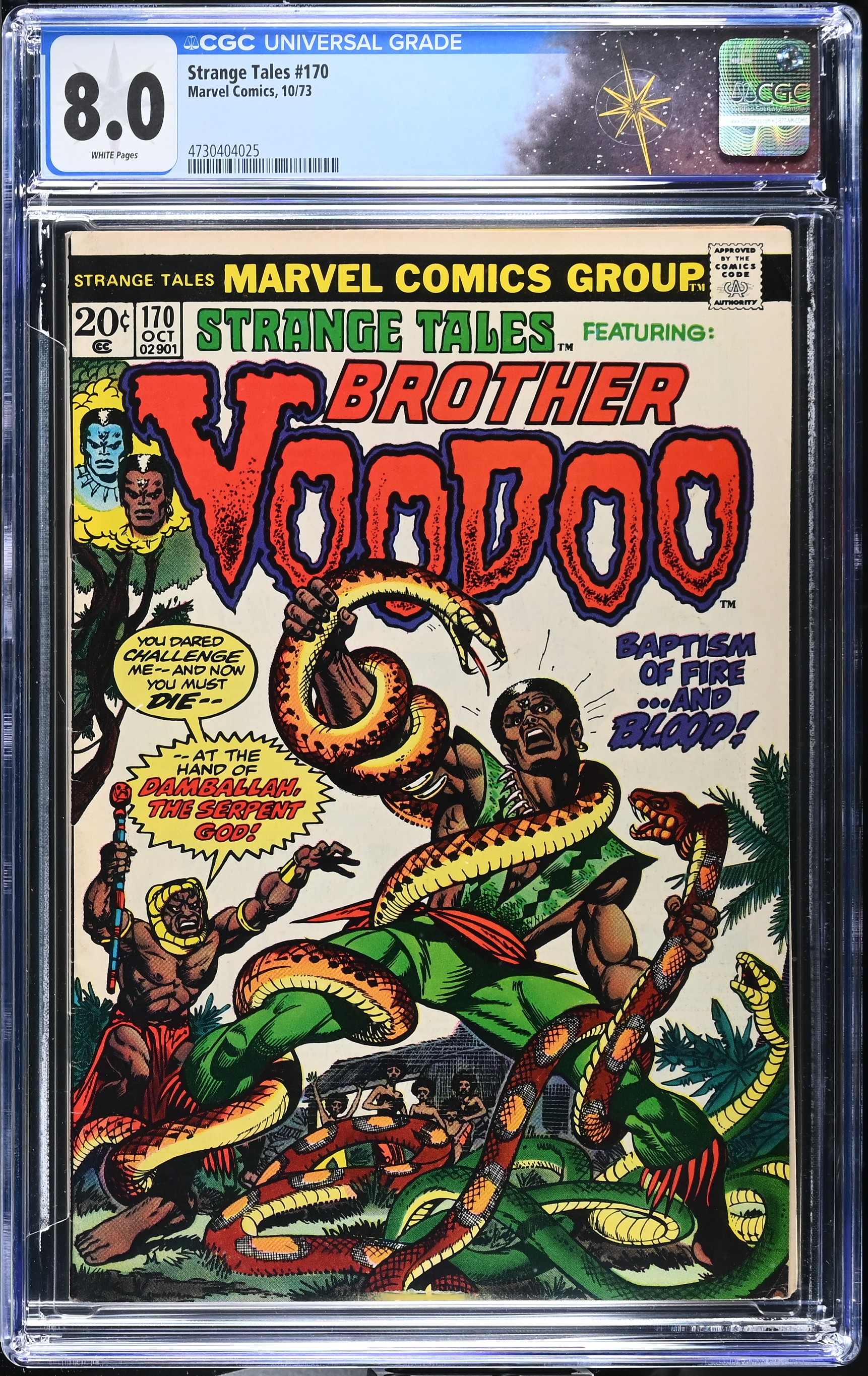 Strange Tales #170 CGC 8.0 2nd Appearance & Origin of Brother Voodoo (Marvel Comics, 1973) White Pages