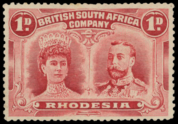 † 1d carmine-red SG 124 group position 87 mint