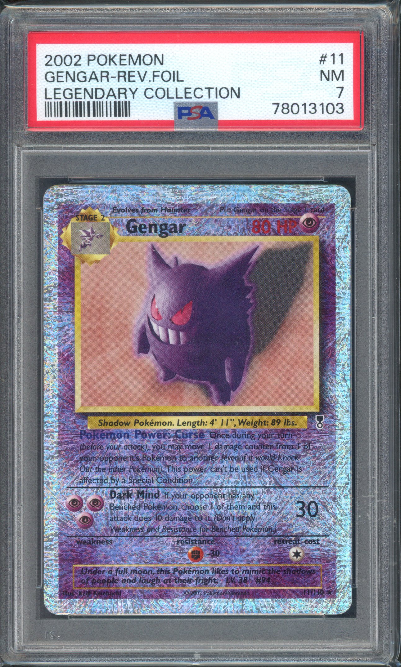 Pokemon TCG - PSA 7 Gengar Reverse Foil - Legendary Collection