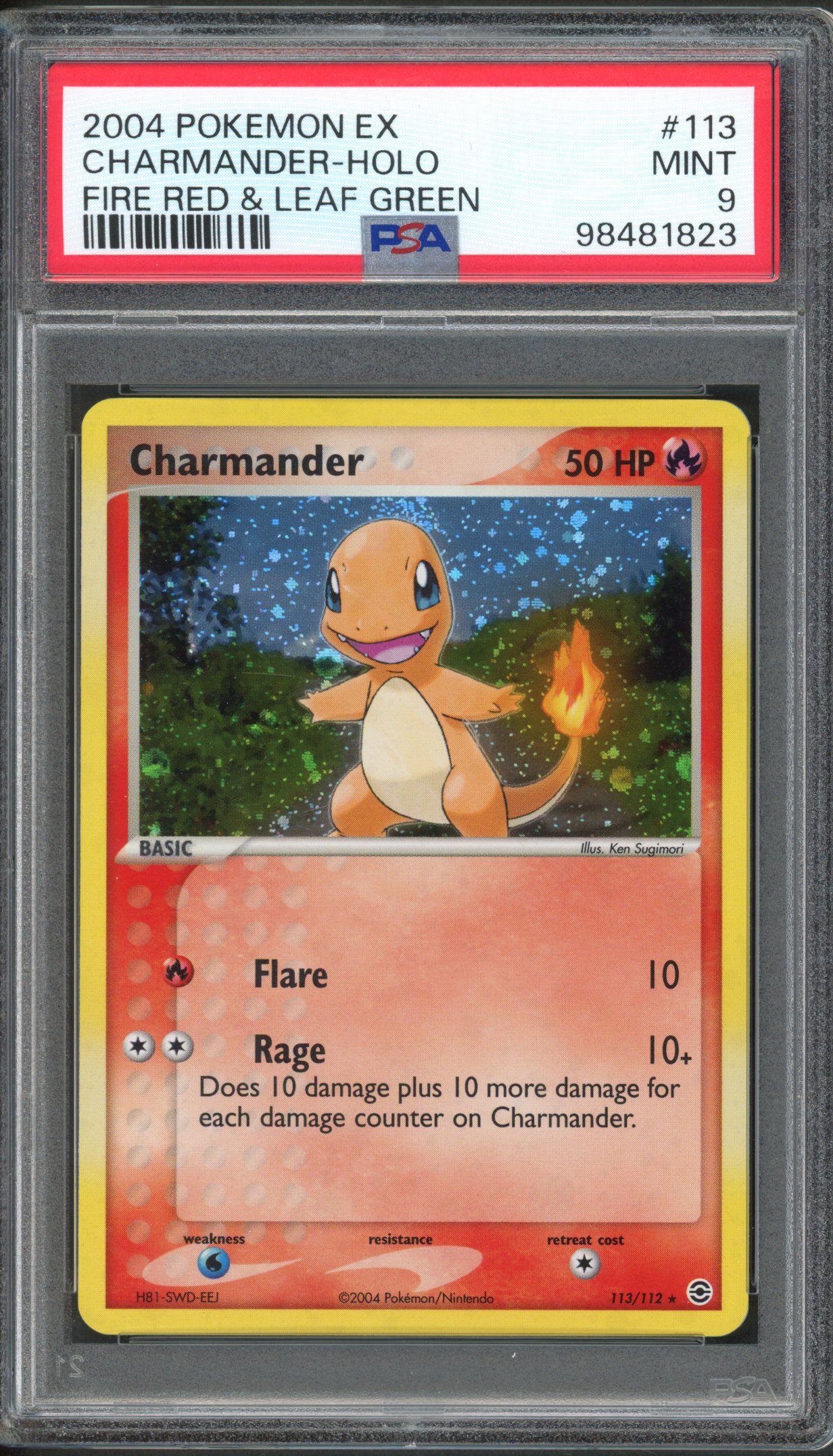PSA 9 - Charmander - Secret Rare EX Fire Red & Leaf Green - 113/112