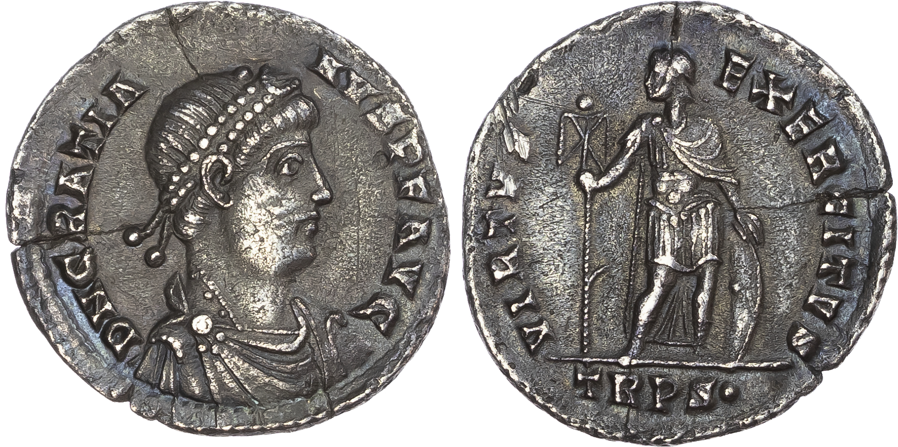 Gratian (AD 367-383) AR Miliarense, Trier, AD 367-375, 4.11g.