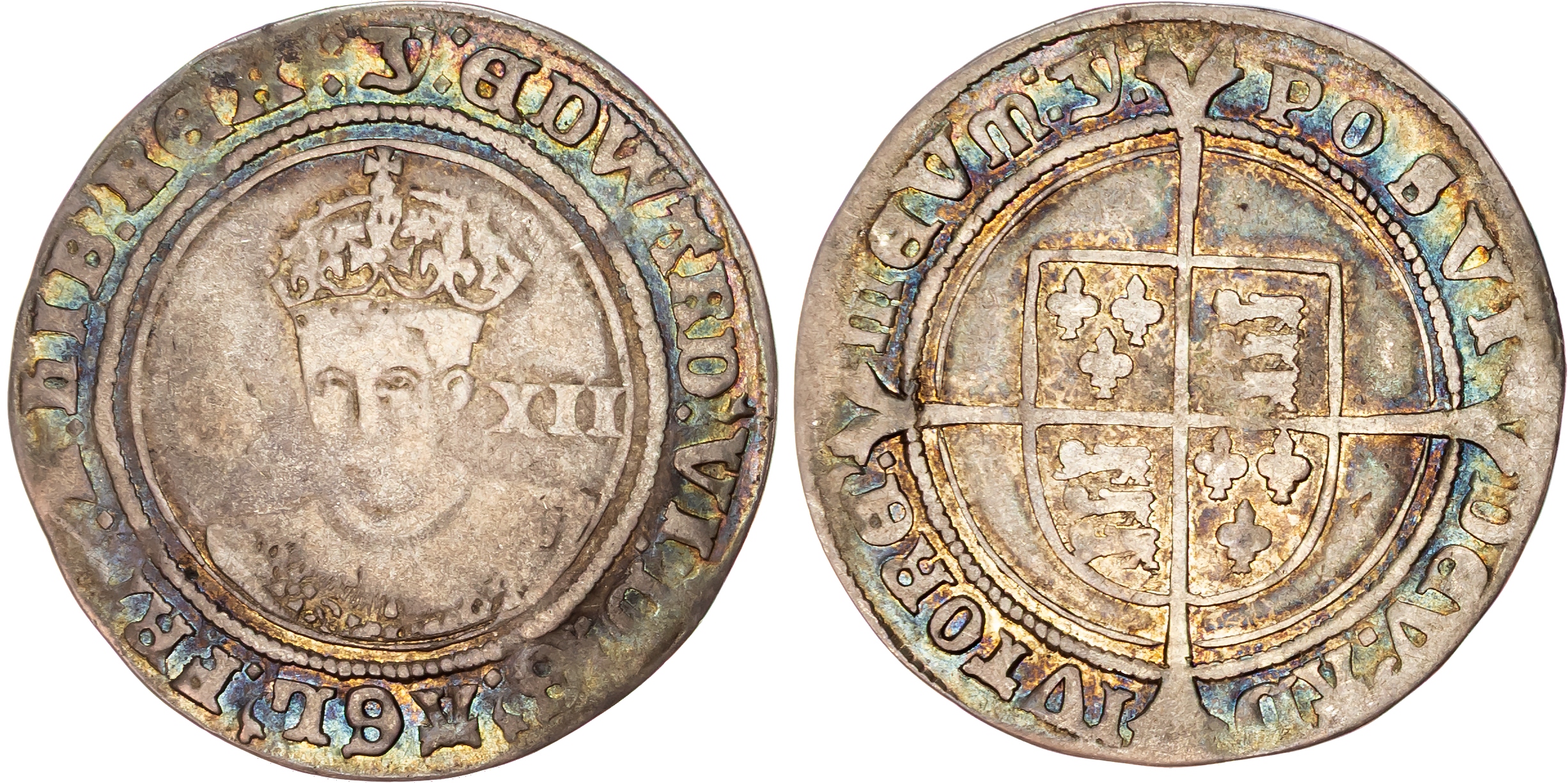 Edward VI (1547-1553) Shillings (2), fine silver issue, mintmark y (1551).