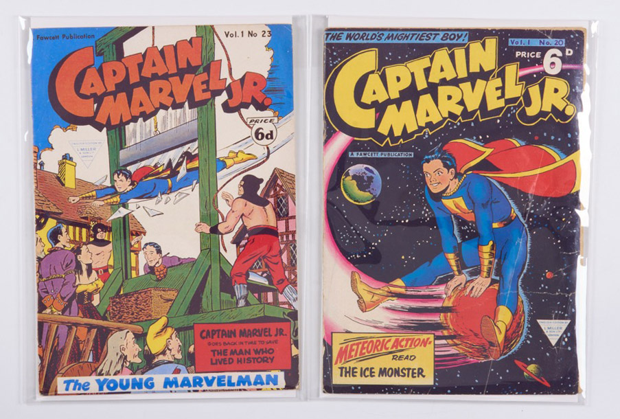 Captain Marvel Jr. #20 & #23 UK (Fawcett/L. Miller & Sons, 1953-54) Bundle of 2
